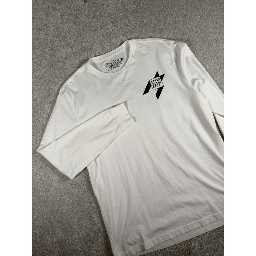 Good Good Golf L/S T Shirt Mens Large White Performance Casual Graphic Golf